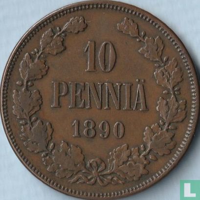Finlande 10 penniä 1890 - Image 1