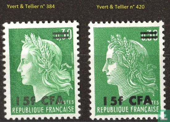 Marianne (Cheffer type), with overprint - Image 2
