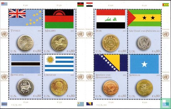 Drapeaux et monnaies des États membres