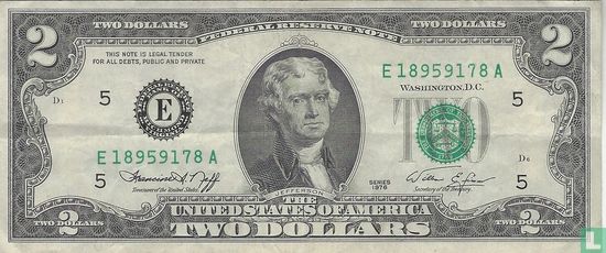 United States 2 dollars 1976 E - Image 1