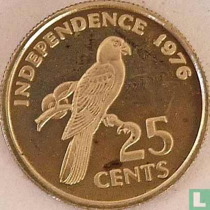 Seychellen 25 cents 1976 (PROOF) "Independence" - Afbeelding 1