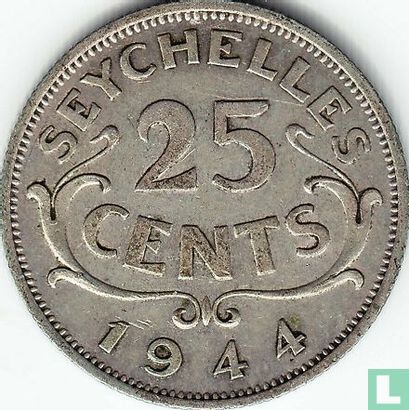Seychelles 25 cents 1944 - Image 1