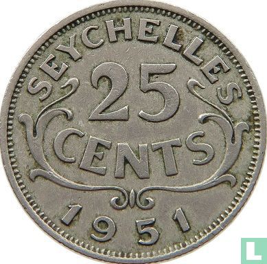 Seychellen 25 cents 1951 - Afbeelding 1