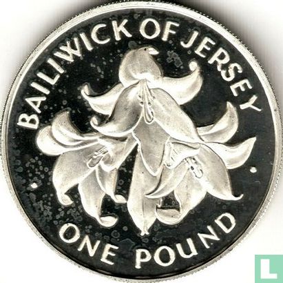 Jersey 1 Pound 1972 (PP) "25th Wedding anniversary of Queen Elizabeth II and Prince Philip" - Bild 2