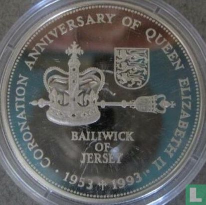 Jersey 2 Pound 1993 (PP - Silber) "40th anniversary Coronation of Queen Elizabeth II" - Bild 1