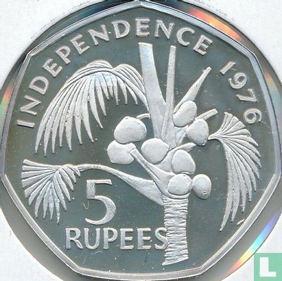 Seychelles 5 rupees 1976 (PROOF) "Independence" - Image 1