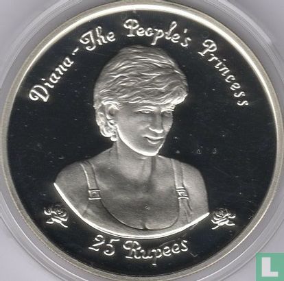 Seychelles 25 rupees 1998 (BE - argent) "Diana - The people's princess" - Image 2