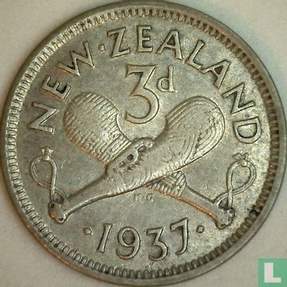 New Zealand 3 pence 1937 - Image 1
