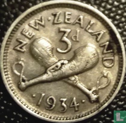 Nouvelle-Zélande 3 pence 1934 - Image 1