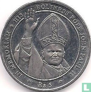 Seychelles 5 rupees 2005 "Death of pope John Paul II" - Image 2