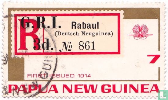 G.R.I. Rabaul (Deutsch Neuguinea) - 3d. - No. 861 (integratie met postzegel)