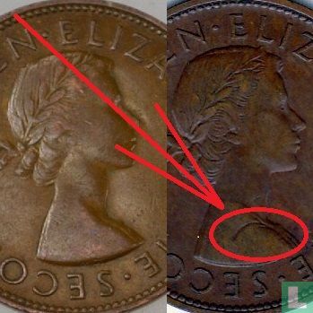 Nieuw-Zeeland 1 penny 1956 (met schouderriem) - Afbeelding 3