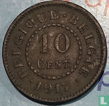 Belgique 10 centimes 1917 - Image 1