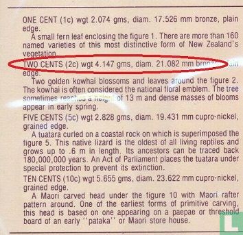 New Zealand 2 cents 1985 (low relief portrait) - Image 3