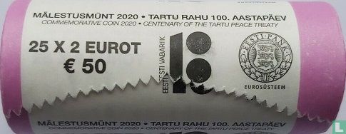 Estland 2 euro 2020 (rol) "Centenary of Tartu peace treaty" - Afbeelding 2
