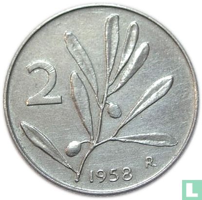 Italy 2 lire 1958 - Image 1
