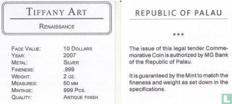 Palau 10 dollars 2007 (PROOF) "Renaissance" - Afbeelding 3