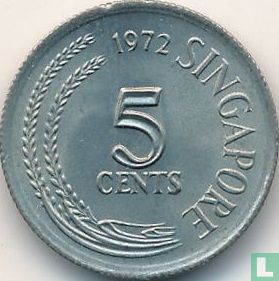 Singapour 5 cents 1972 - Image 1