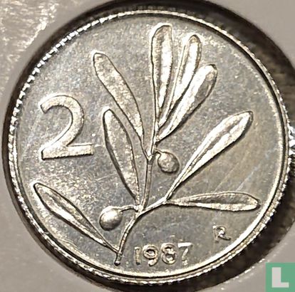 Italië 2 lire 1987 - Afbeelding 1