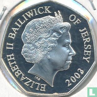 Jersey 50 pence 2003 (PROOF) "50 years Coronation of Queen Elizabeth II - Regalia in quatrilobe" - Afbeelding 1