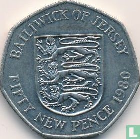 Jersey 50 new pence 1980 - Afbeelding 1