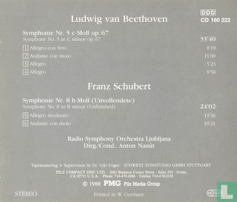 Beethoven - Symphonie Nr. 5 / Schubert - Symphonie Nr. 8 - Afbeelding 2
