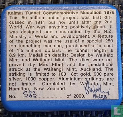 New Zealand - Kaimai Tunnel Holethrough June 21st 1976 - Afbeelding 3