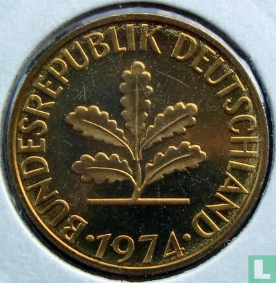 Duitsland 10 pfennig 1974 (J) - Afbeelding 1