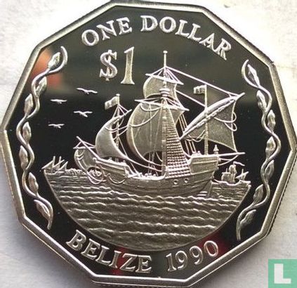 Belize 1 dollar 1990 (PROOF) - Image 1