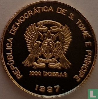 Sao Tomé-et-Principe 1000 dobras 1997 (BE - or) "Death of Princess Diana - Queen of the hearts" - Image 1