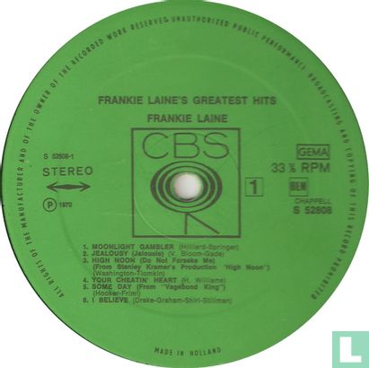 Frankie Laine's Greatest Hits - Image 3