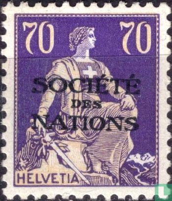 Seated Helvetia Societé des Nations overprint