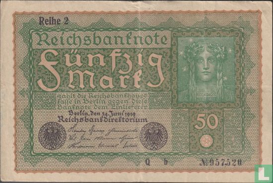 Reichsbanknote, 50 Mark 1919 (Reihe 2) - Image 1