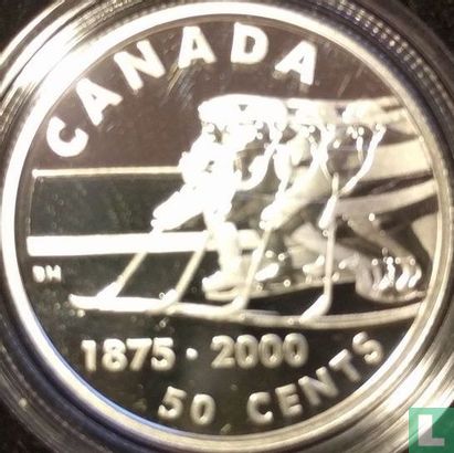 Canada 50 cents 2000 (PROOF) "125th anniversary First recorded modern hockey game" - Afbeelding 1