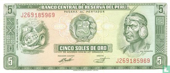 Pérou 5 Soles de Oro - Image 1