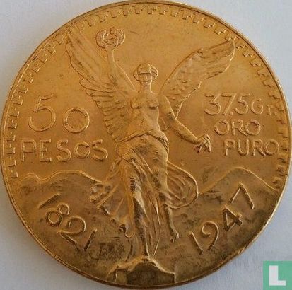 Mexiko 50 Peso 1947 "Centennial of Independence" - Bild 1