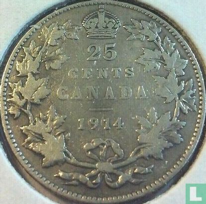 Canada 25 cents 1914 - Afbeelding 1