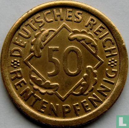 Empire allemand 50 rentenpfennig 1924 (J) - Image 2