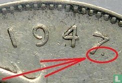 Canada 25 cents 1947 (punt na jaartal) - Afbeelding 3