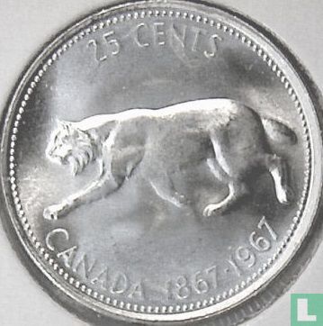 Canada 25 cents 1967 (silver 500 ‰) "100th anniversary of Canadian confederation" - Image 1