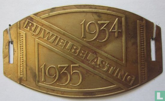 Rijwielbelastingplaatje 1934-1935