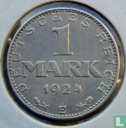 Empire allemand 1 mark 1924 (E) - Image 1