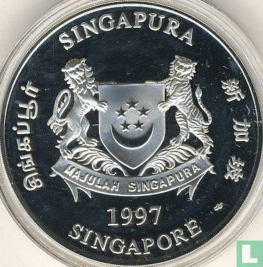 Singapore 5 dollars 1997 (PROOF) "50th anniversary of Singapore Airlines" - Image 1