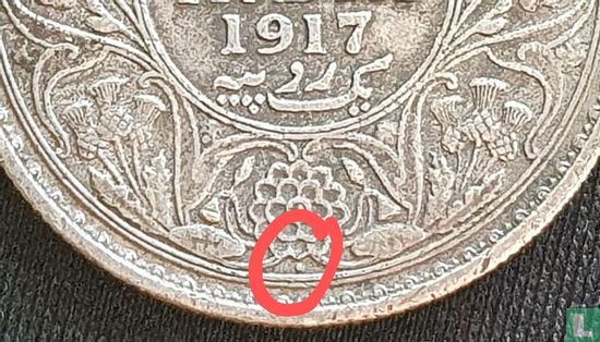 British India 1 rupee 1917 (Bombay) - Image 3