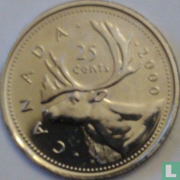 Canada 25 cents 2000 (nickel - avec W) - Image 1