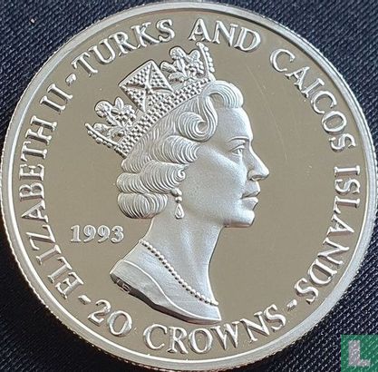 Turks- und Caicosinseln 20 Crown 1993 (PP) "40th anniversary Coronation of Queen Elizabeth II - Crown and scepters" - Bild 1