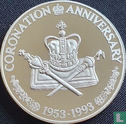 Turks- und Caicosinseln 20 Crown 1993 (PP) "40th anniversary Coronation of Queen Elizabeth II - Crown and scepters" - Bild 2