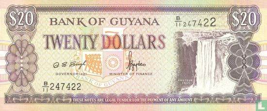 Guyana 20 Dollars ND (1996) - Afbeelding 1