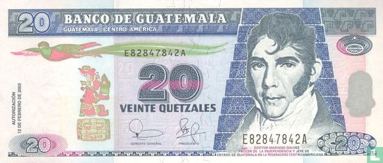 Guatemala 20 Quetzales - Afbeelding 1