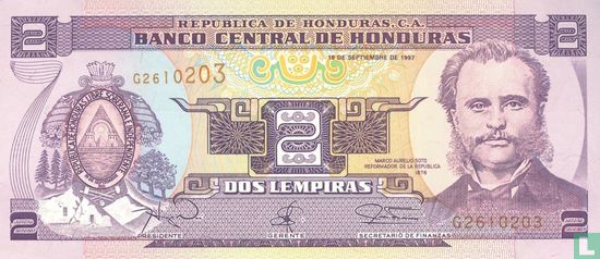 Honduras 2 Lempiras 1997 - Image 1